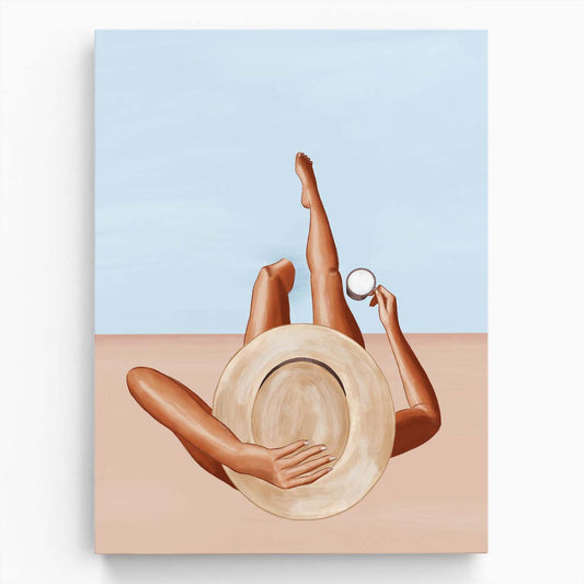 Summer Seaside Relaxation Figurative Illustration by Ivy Green by Luxuriance Designs, made in USA