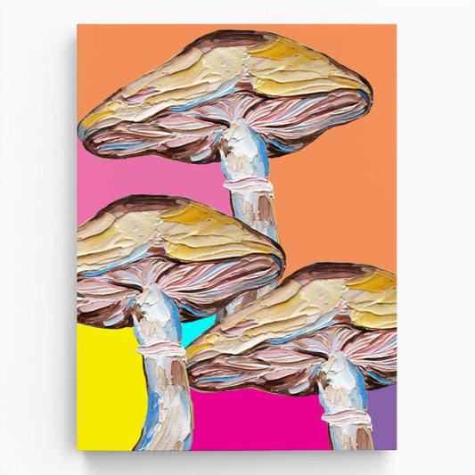 Psychedelic Mushrooms Illustration, Colourful Macro Fungi Wall Art by Luxuriance Designs, made in USA
