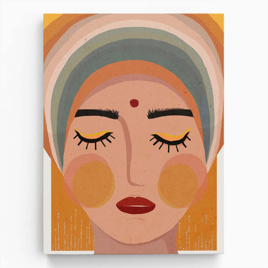 Shakti Woman Yoga Portrait Illustration, Earthy Zen Graphic Art by Treechild by Luxuriance Designs, made in USA