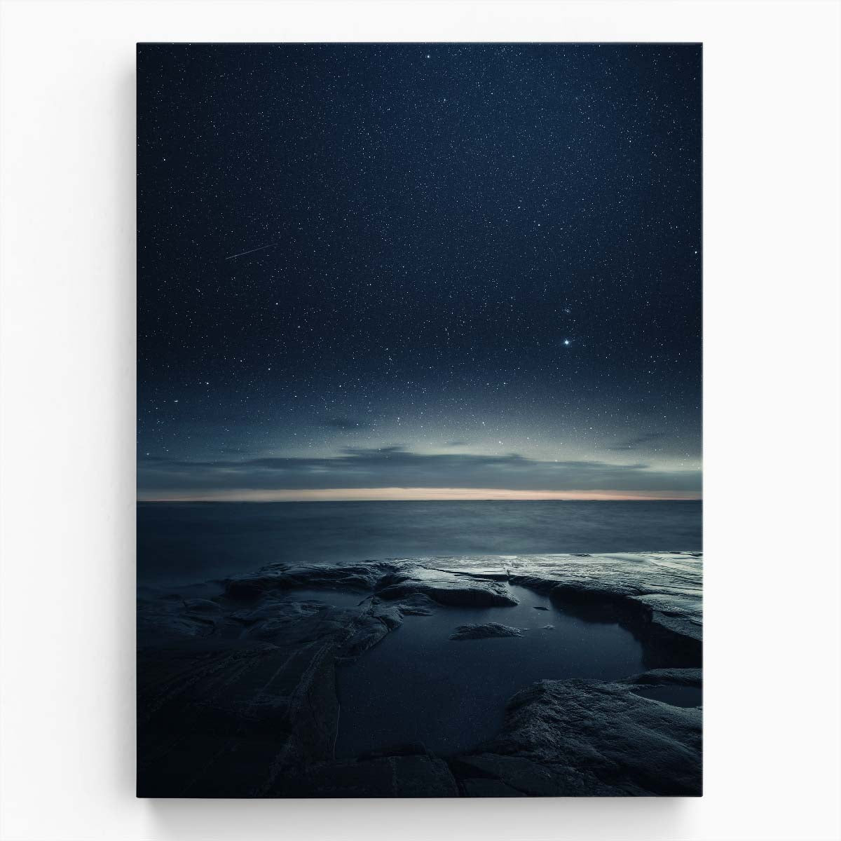 Mika Suutari's Starry Night Sea Landscape Photography Art by Luxuriance Designs, made in USA