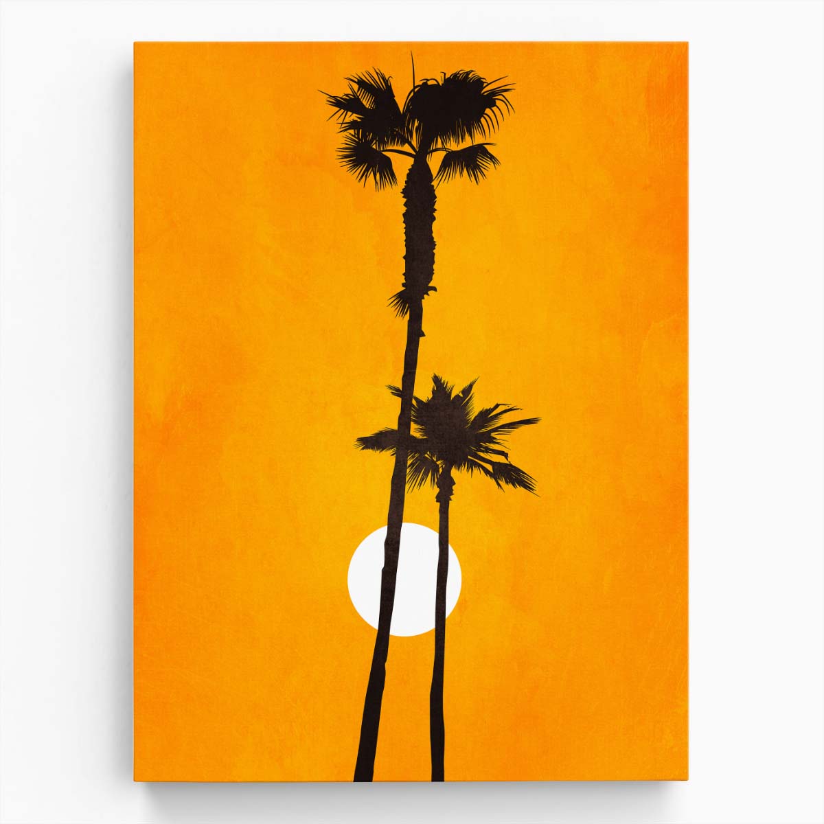 Tropical Sunset Palm Tree Illustration Wall Art by Kubistika by Luxuriance Designs, made in USA