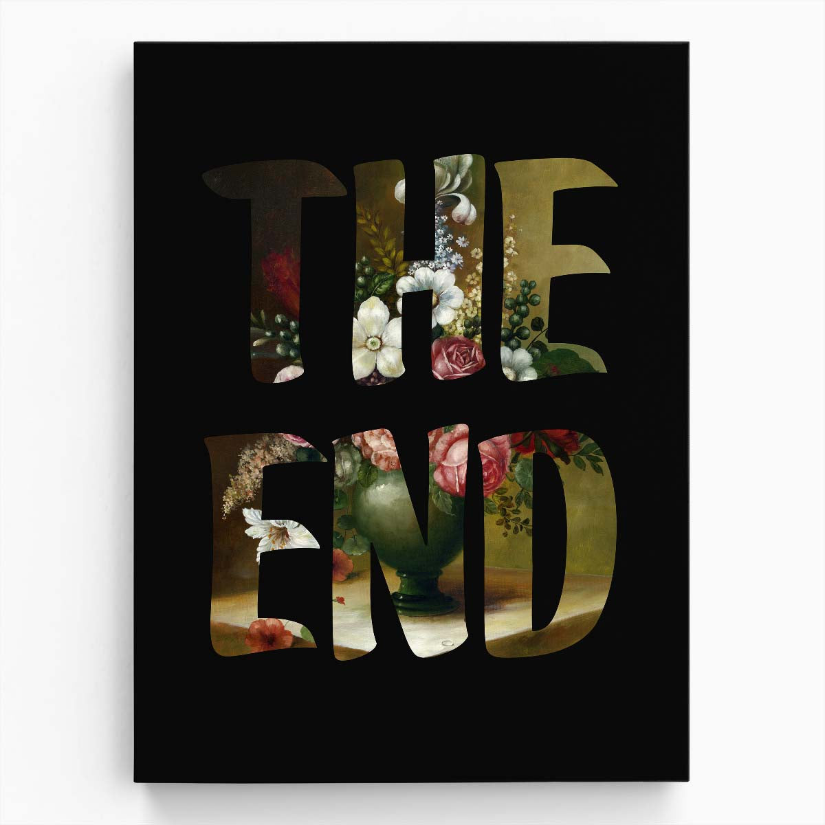 THE END Floral Dark Oil Painting Illustration by Famous When Dead by Luxuriance Designs, made in USA