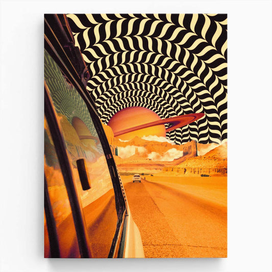 Psychedelic Road Trip II Vintage Saturn Collage Art by Taudalpoi by Luxuriance Designs, made in USA