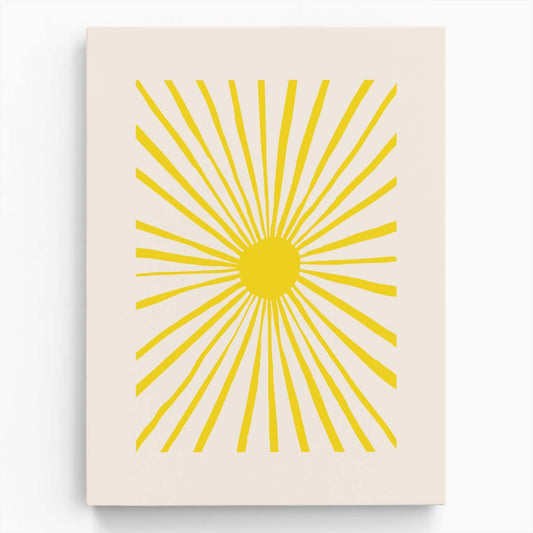 Mid-Century Sun Illustration, Sunny Yellow Sky Geometric Wall Art by Luxuriance Designs, made in USA
