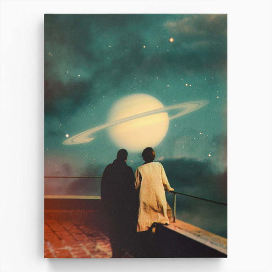 Romantic Retro-Futuristic Space Adventure Collage Wall Art by Taudalpoi by Luxuriance Designs, made in USA