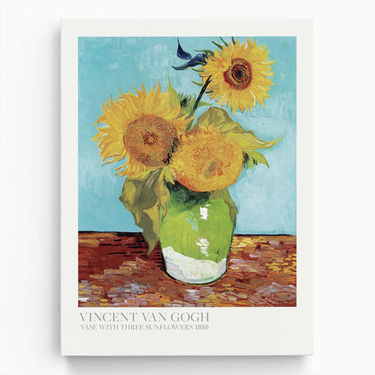 Van Gogh's Colorful Sunflowers in Vase, Botanical Oil Painting Poster by Luxuriance Designs, made in USA