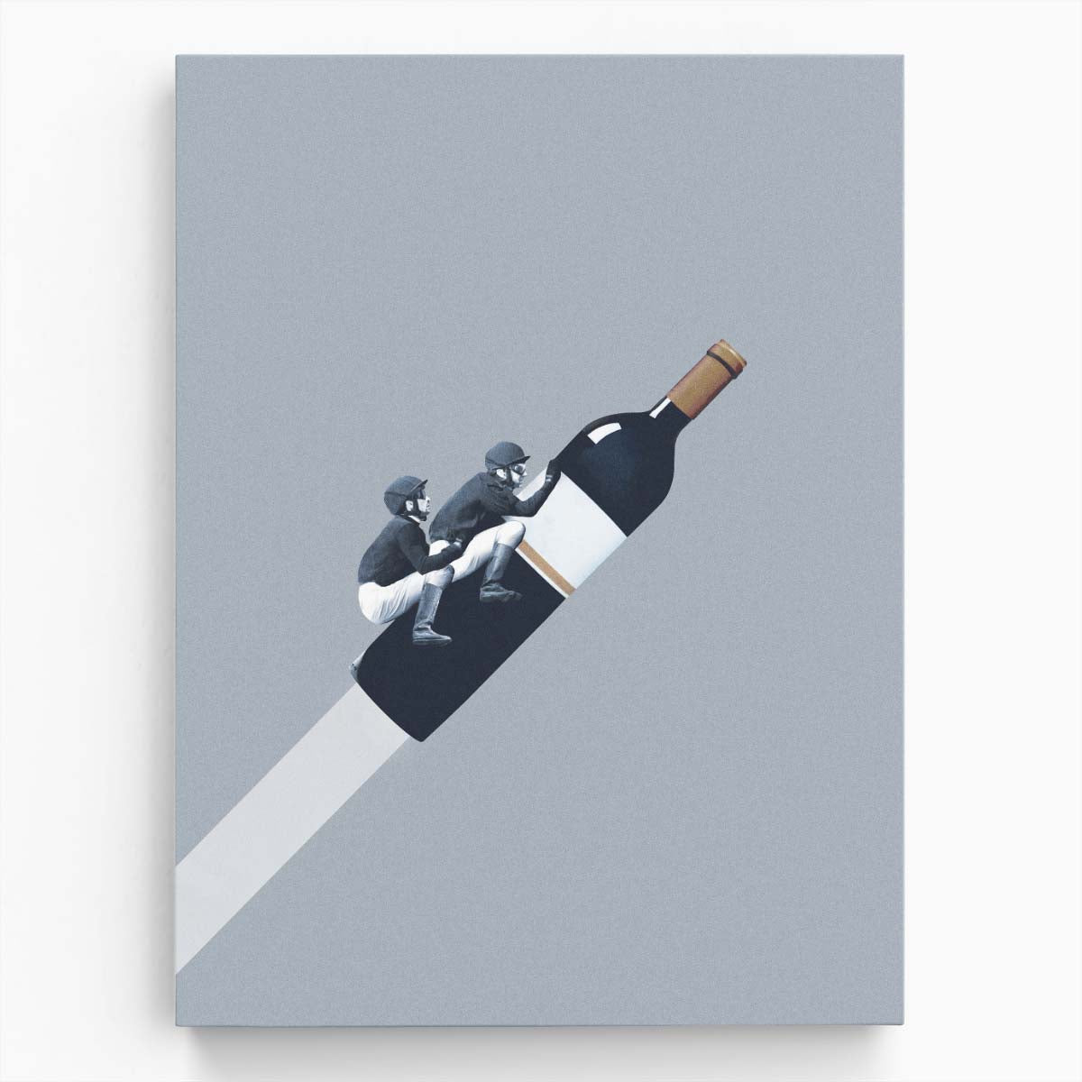 Mid-Century Wine Rocket Ride Illustration by Maarten Leon by Luxuriance Designs, made in USA