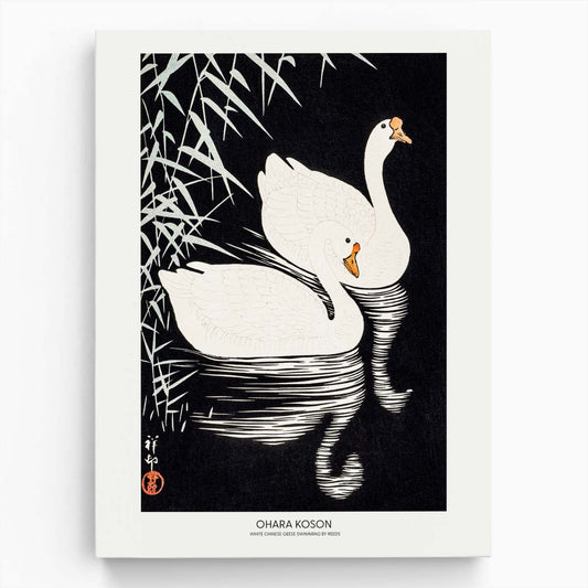 Vintage Japanese Geese Illustration Poster by Ohara Koson by Luxuriance Designs, made in USA