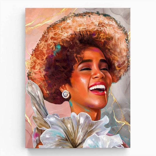 Whitney Houston Portrait Wall Art by Luxuriance Designs. Made in USA.