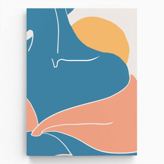 Mid-Century Figurative Woman Shoulder Abstract Art Illustration by Luxuriance Designs, made in USA