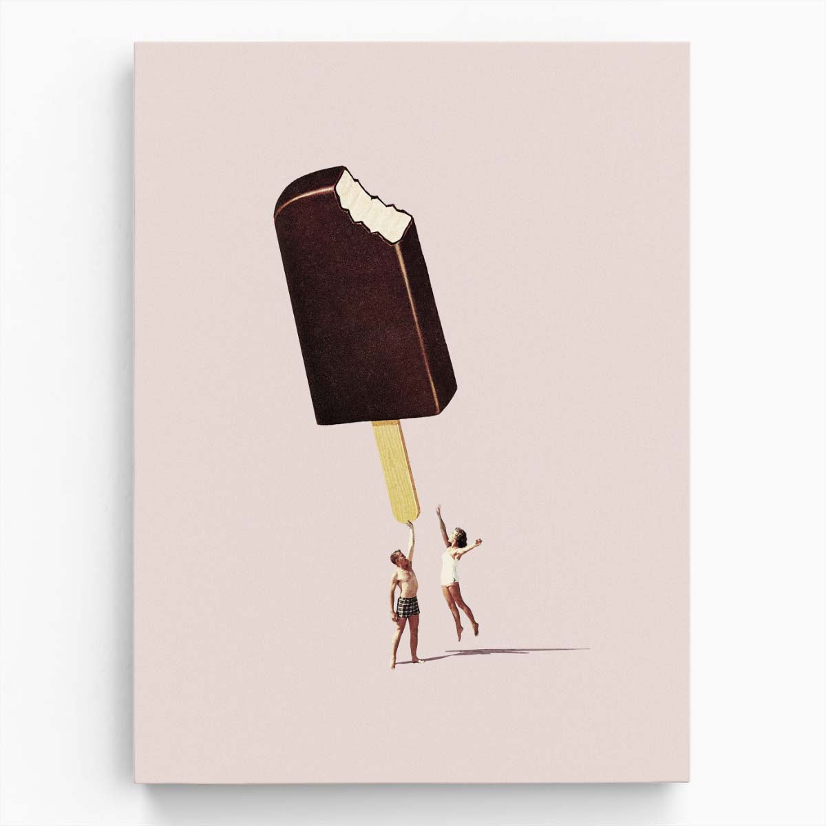 Mid-Century Ice Cream Duo Joyful Illustration Wall Art by Luxuriance Designs, made in USA