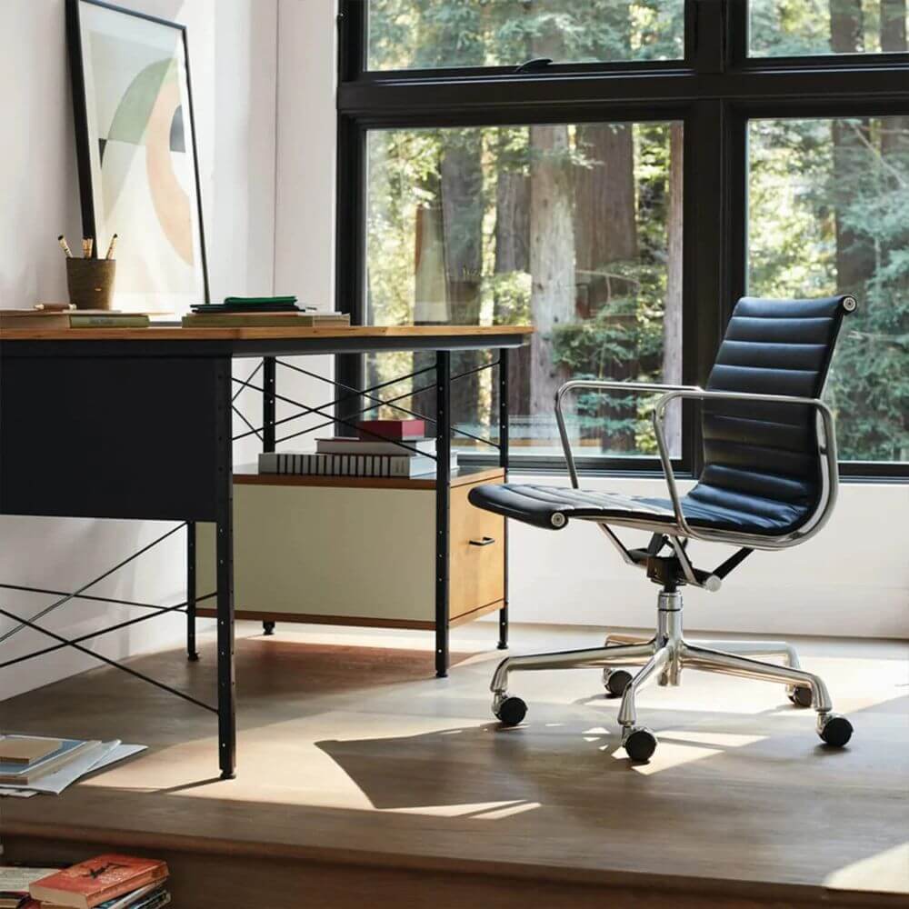 Luxuriance Designs - Eames Aluminum Group Chair - Black Color and Low Backrest Home Office Setting - Review