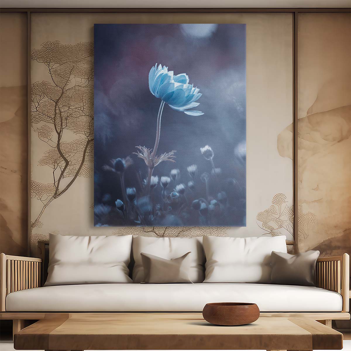 Blue Flower Macro Photography Close-Up Botanical Garden Art by Luxuriance Designs, made in USA