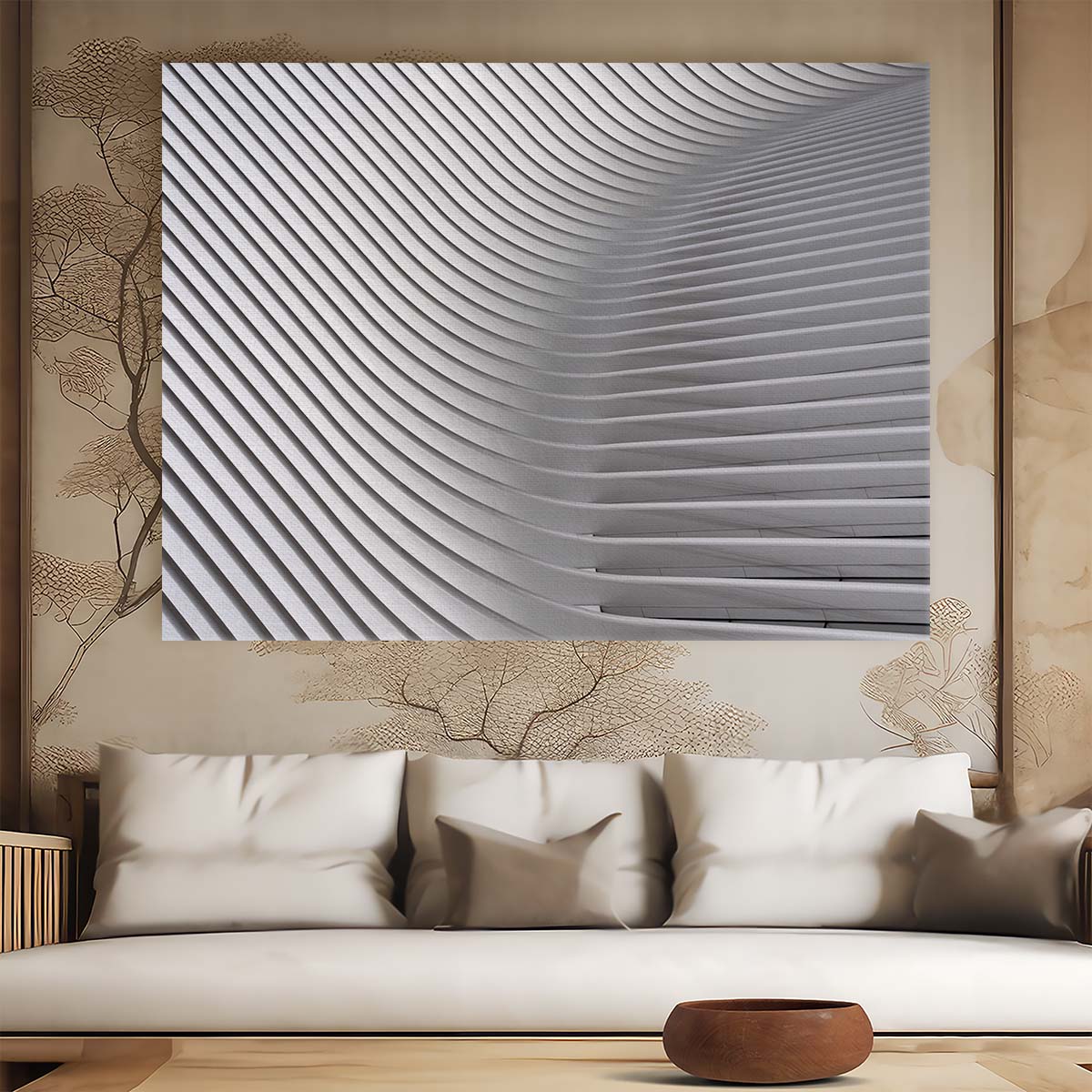 Santiago Calatrava Inspired Geometric Curves Wall Art by Luxuriance Designs. Made in USA.