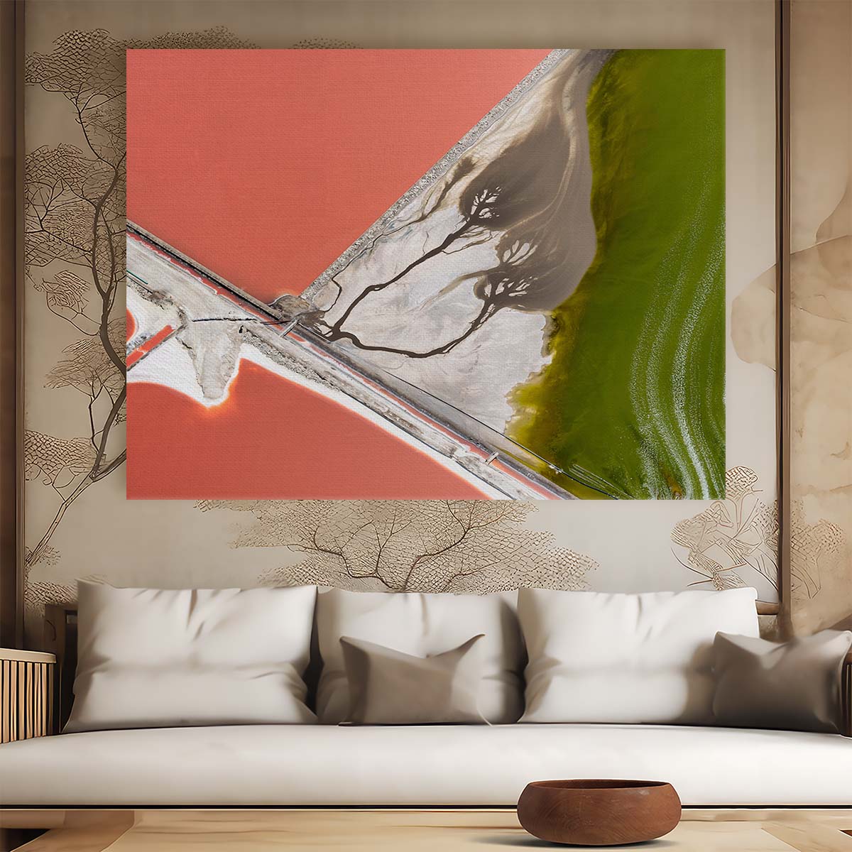 California Salt Pond Aerial Abstract Wall Art by Luxuriance Designs. Made in USA.