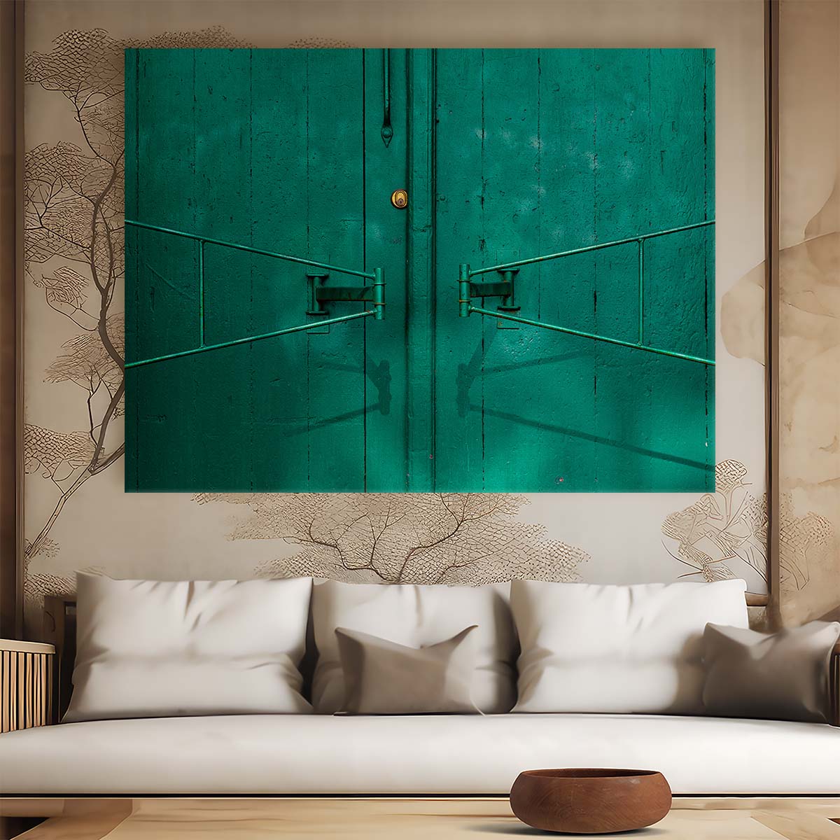 Green Gate Abstract Architecture Copenhagen Wall Art by Luxuriance Designs. Made in USA.