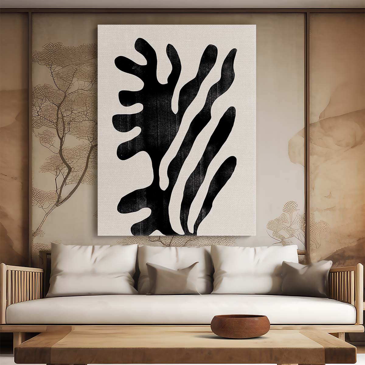 Mid-Century Abstract Organic Sea-Weed Illustration Art by Miuus Studio by Luxuriance Designs, made in USA