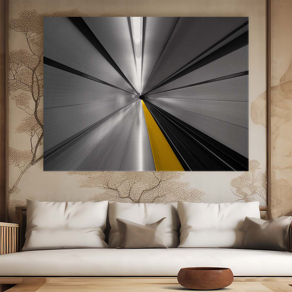 Toronto Subway Speed Lines Abstract Wall Art by Luxuriance Designs. Made in USA.