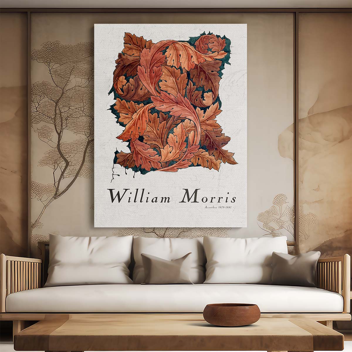 Vintage Acanthus Illustration by William Morris - Inspirational Typography Art Poster by Luxuriance Designs, made in USA