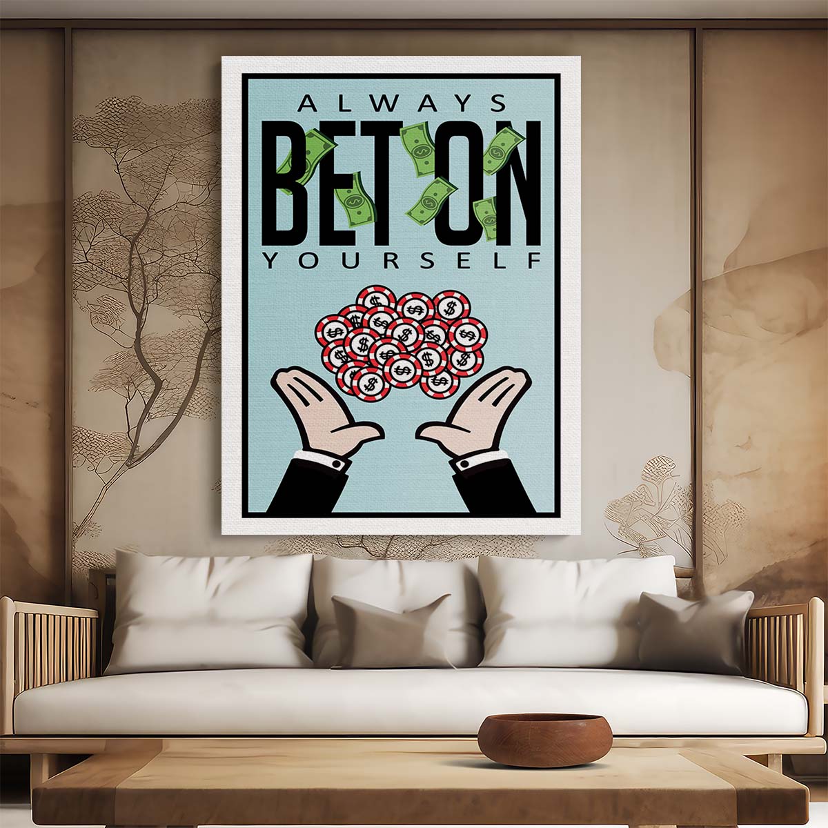 Always Bet On Yourself Alec Monopoly Wall Art by Luxuriance Designs. Made in USA.