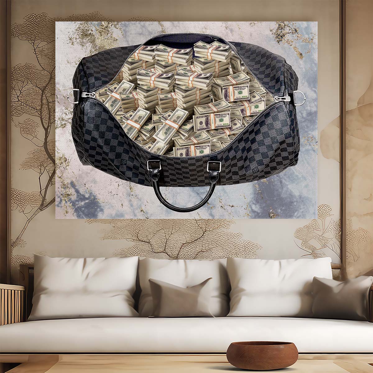 Bag Full Of Money Wall Art by Luxuriance Designs. Made in USA.