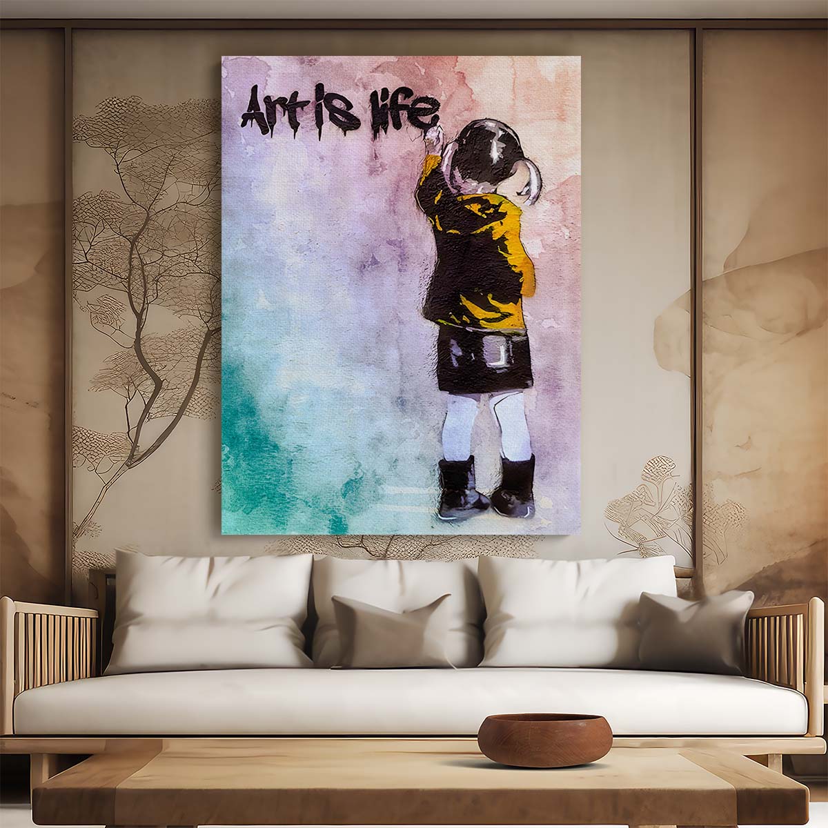Banksy Art is Life Wall Art by Luxuriance Designs. Made in USA.