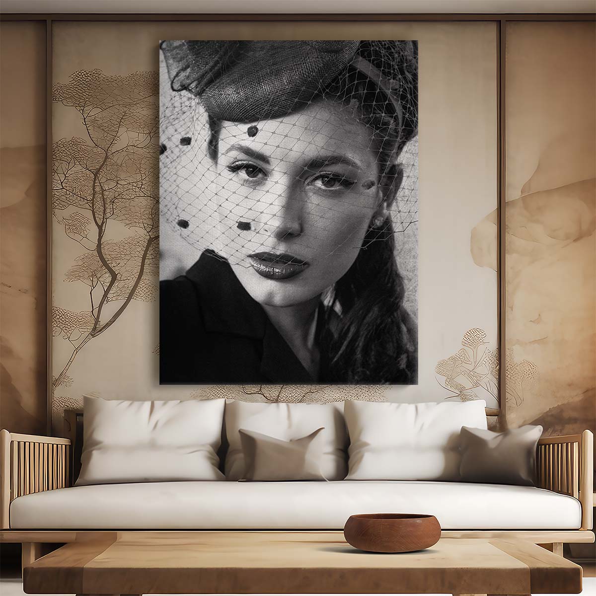 Elegant Vintage Woman Portrait in Monochrome - Nostalgic Figurative Photography by Luxuriance Designs, made in USA