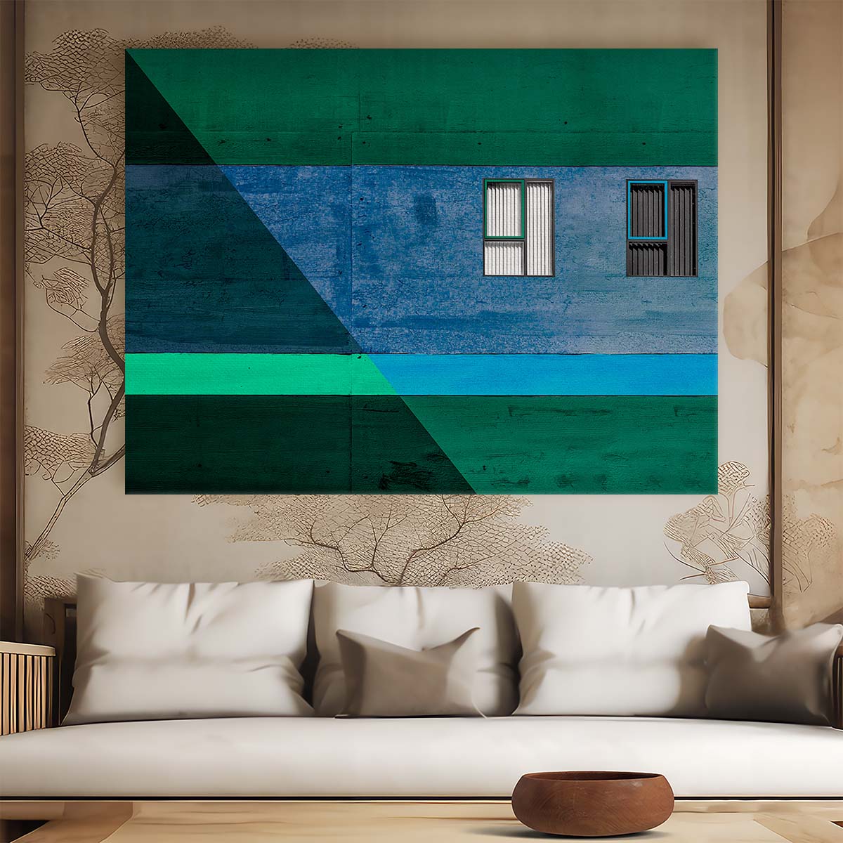 Geometric Blinds & Windows Abstract Denmark Wall Art by Luxuriance Designs. Made in USA.