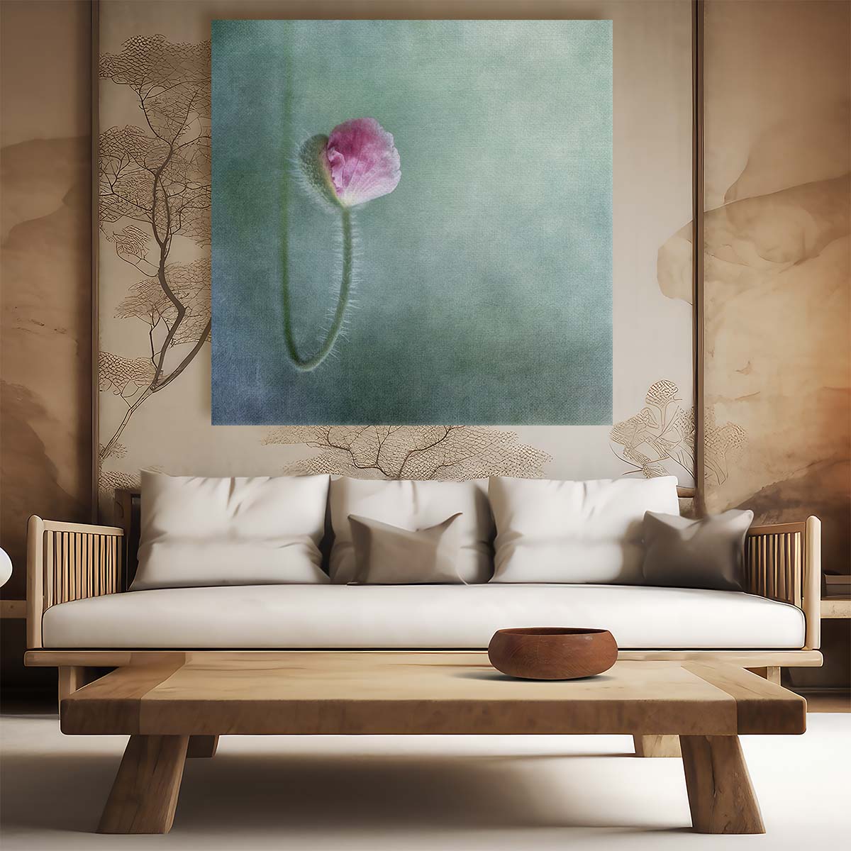 Springtime Romance Blooming Tulip Duo in Macro Blossom Wall Art by Luxuriance Designs. Made in USA.