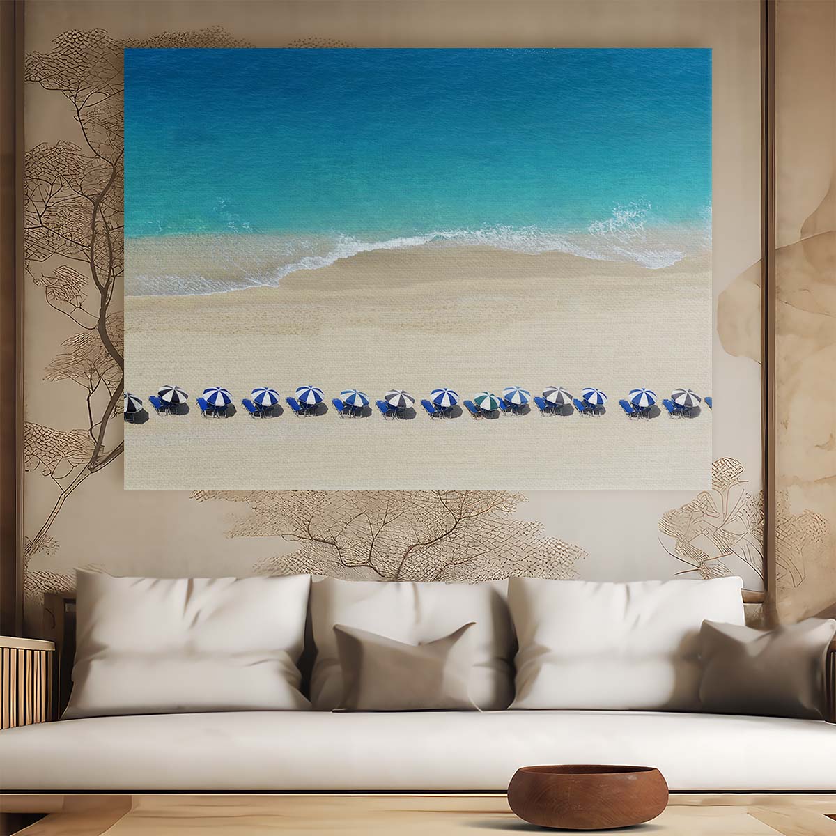 Turquoise Coastline Paradise Aerial View Wall Art by Luxuriance Designs. Made in USA.
