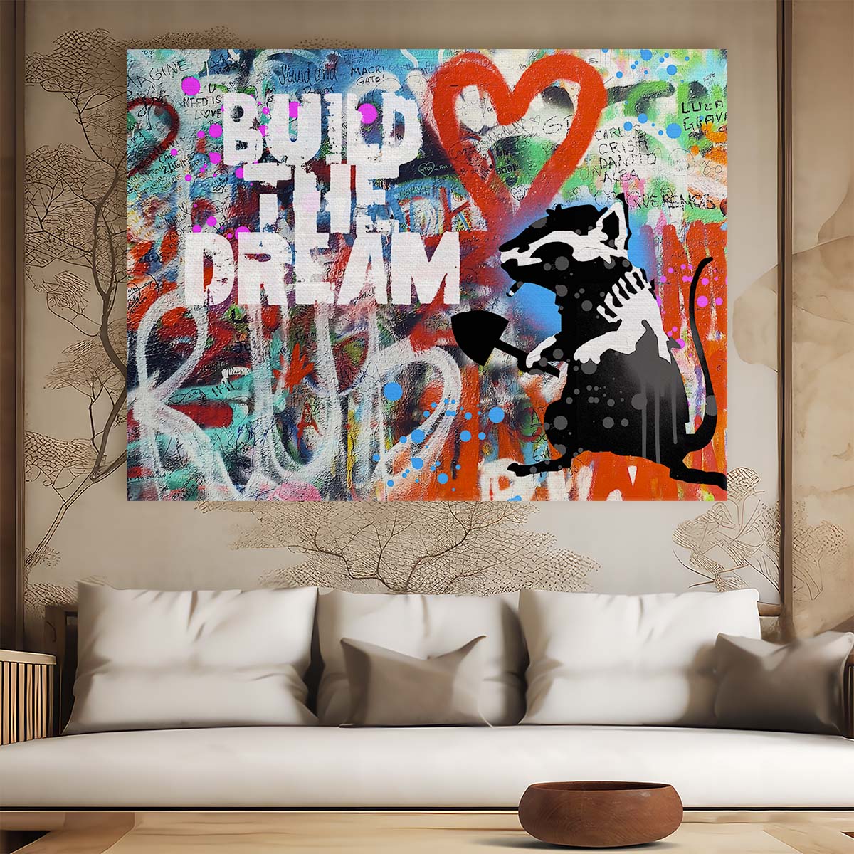 Build The Dream Graffiti Wall Art by Luxuriance Designs. Made in USA.