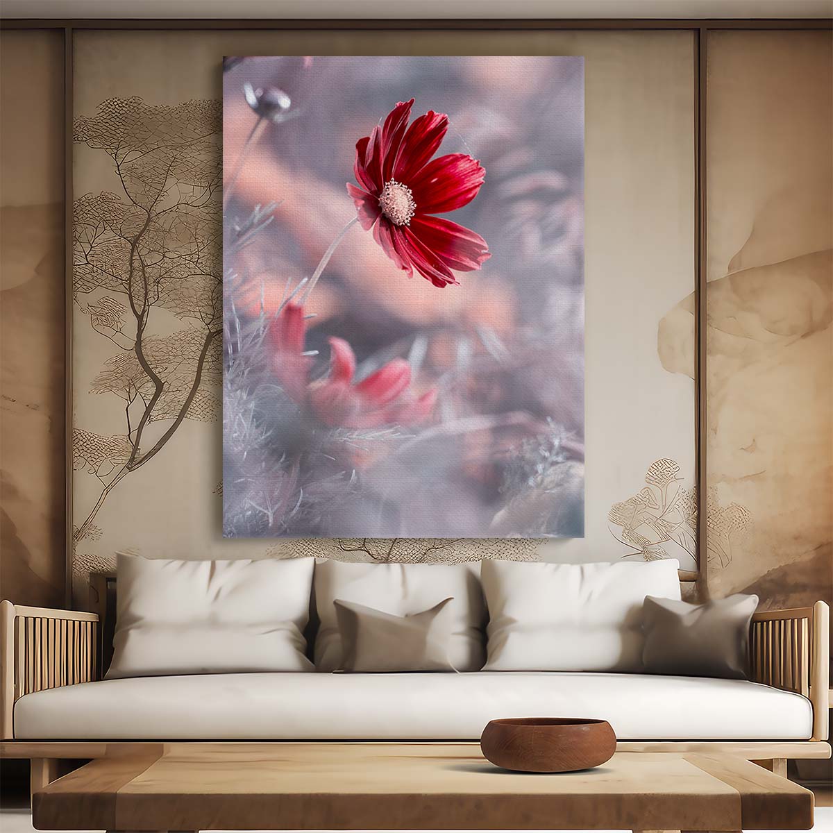 Romantic Red Floral Macro Photography - Passionate Valentine Blossom Art by Luxuriance Designs, made in USA