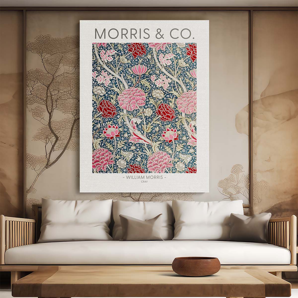 Vintage William Morris Floral Botanical Illustration Poster by Luxuriance Designs, made in USA