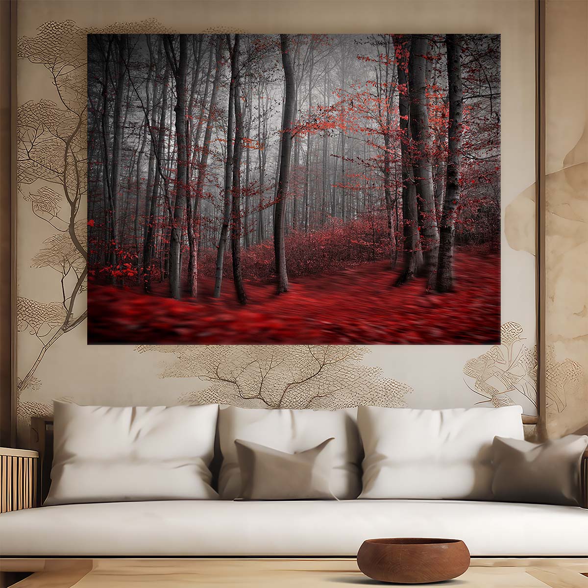 Surreal Autumn Forest & River Landscape Photography Wall Art