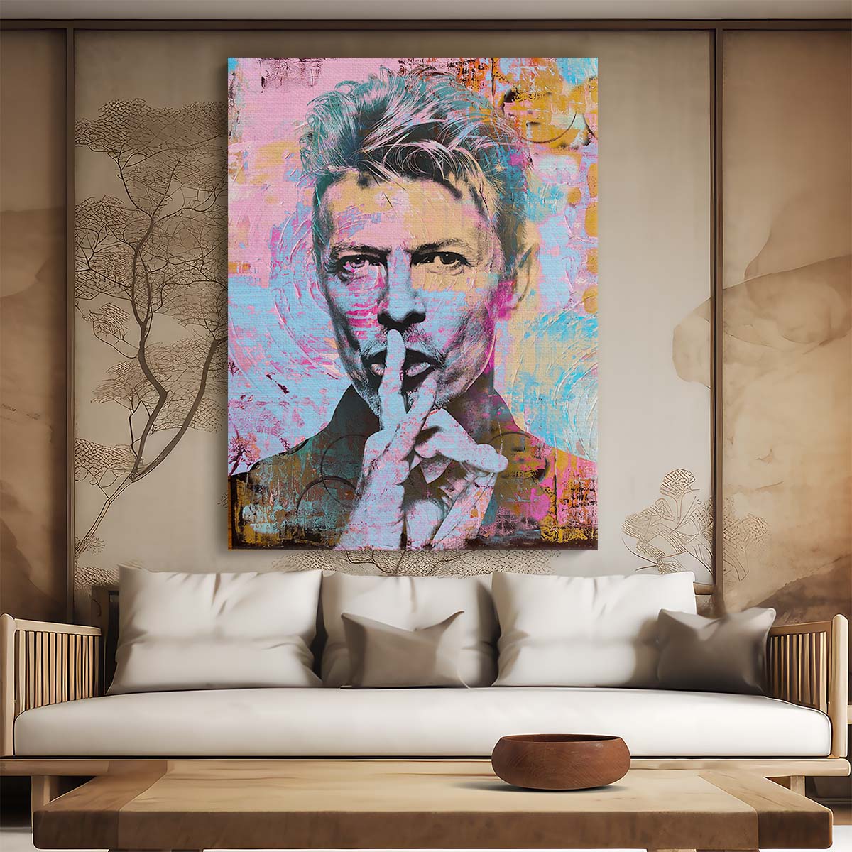 David Bowie Circles Graffiti Wall Art by Luxuriance Designs. Made in USA.