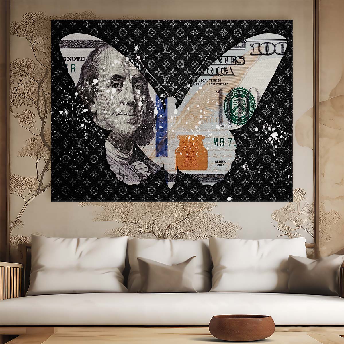Dollars Louis Vuitton Skin Wall Art by Luxuriance Designs. Made in USA.