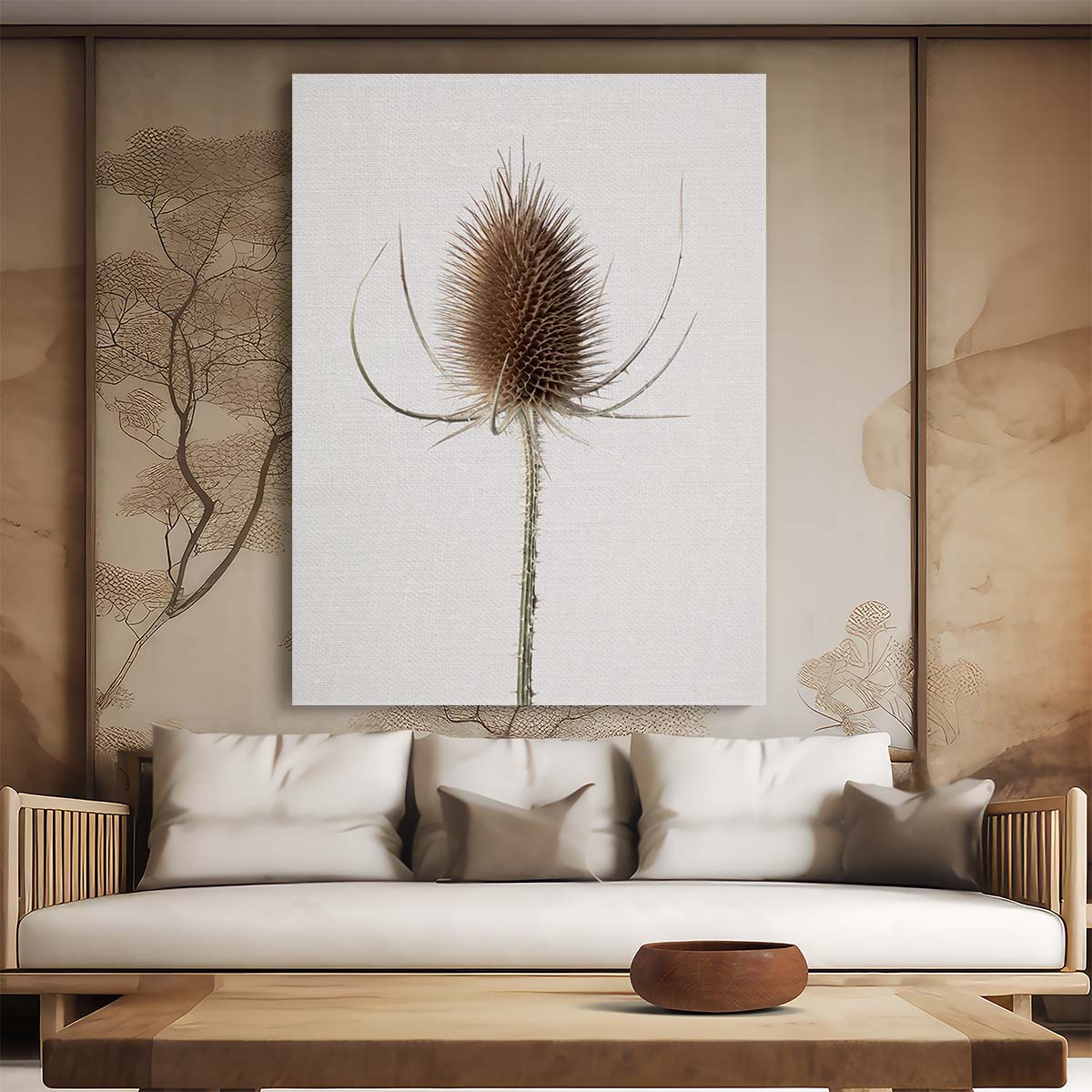 Autumn Dried Thistle Still Life Photography Art by Luxuriance Designs, made in USA