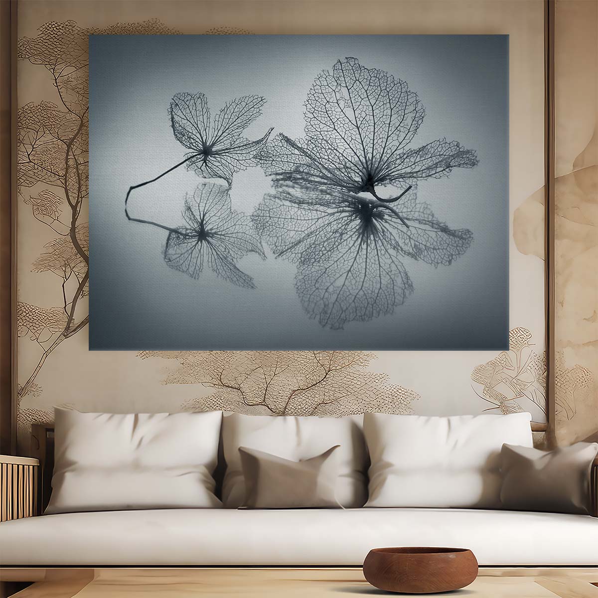 Serene Hydrangea Elegance Delicate Floral Wall Art by Luxuriance Designs. Made in USA.