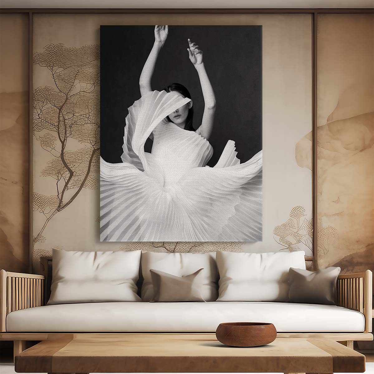 Monochrome Fashion Model Photography Anonymous Dancing Woman Portrait by Luxuriance Designs, made in USA