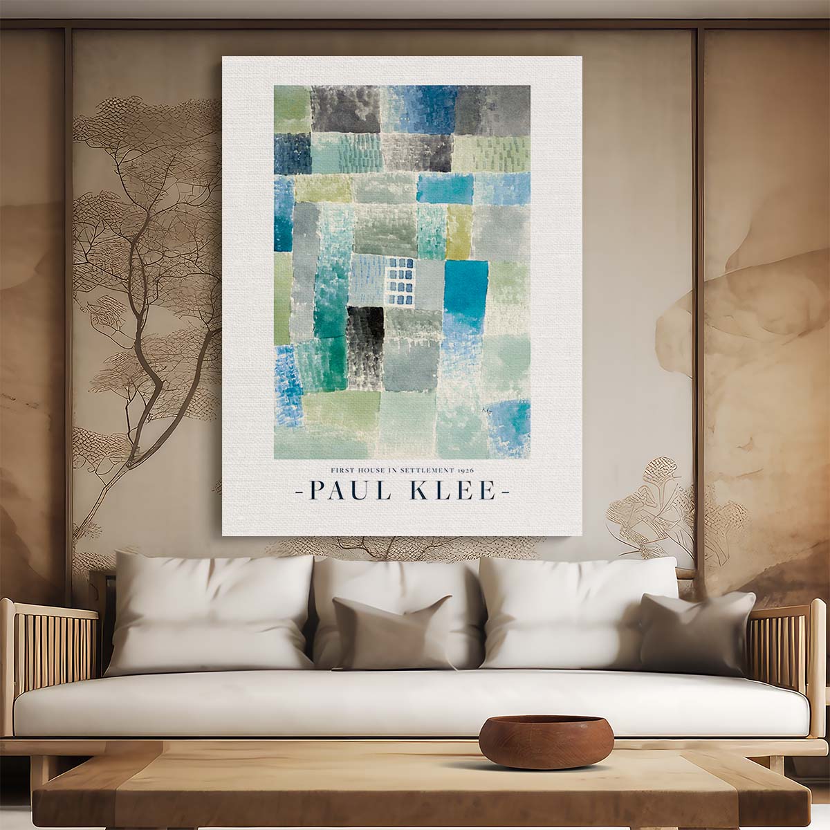 Paul Klee's 1926 Abstract Watercolor, Modern House Illustration by Luxuriance Designs, made in USA