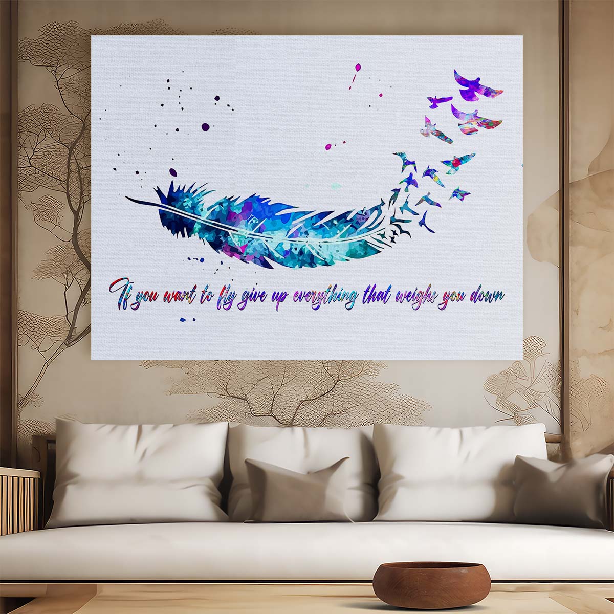 Fly Like A Bird Wall Art by Luxuriance Designs. Made in USA.