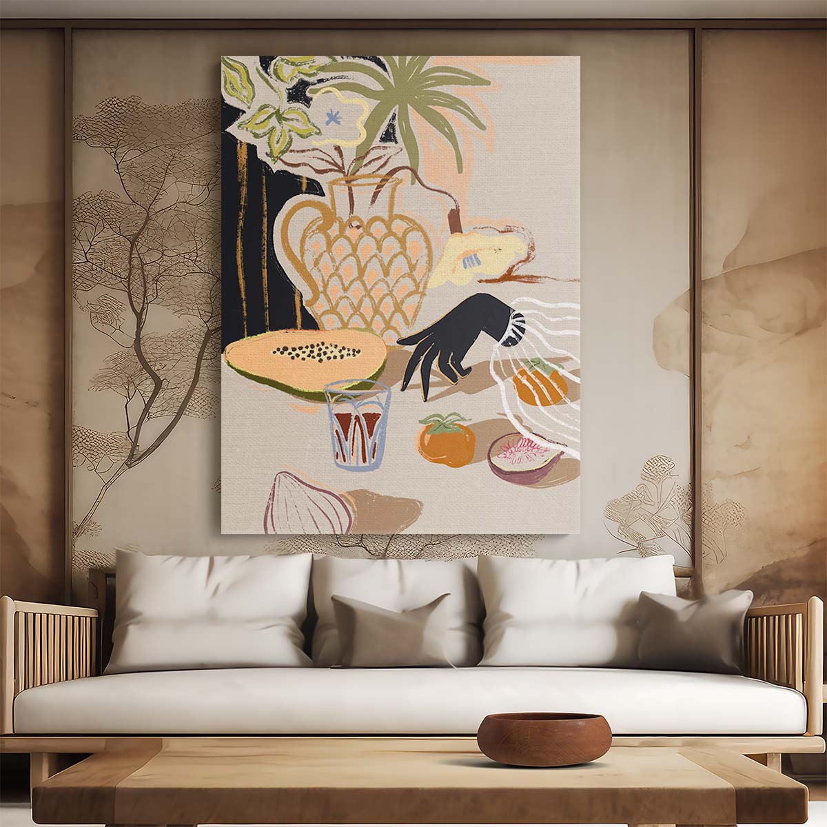Colorful Botanical & Fruit Illustration Figurative Still-Life Art by Luxuriance Designs, made in USA