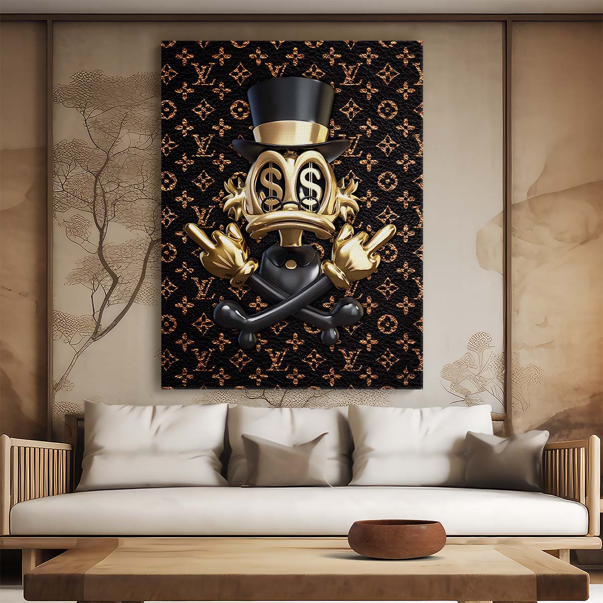 Gold Scrooge McDuck Wall Art by Luxuriance Designs. Made in USA.