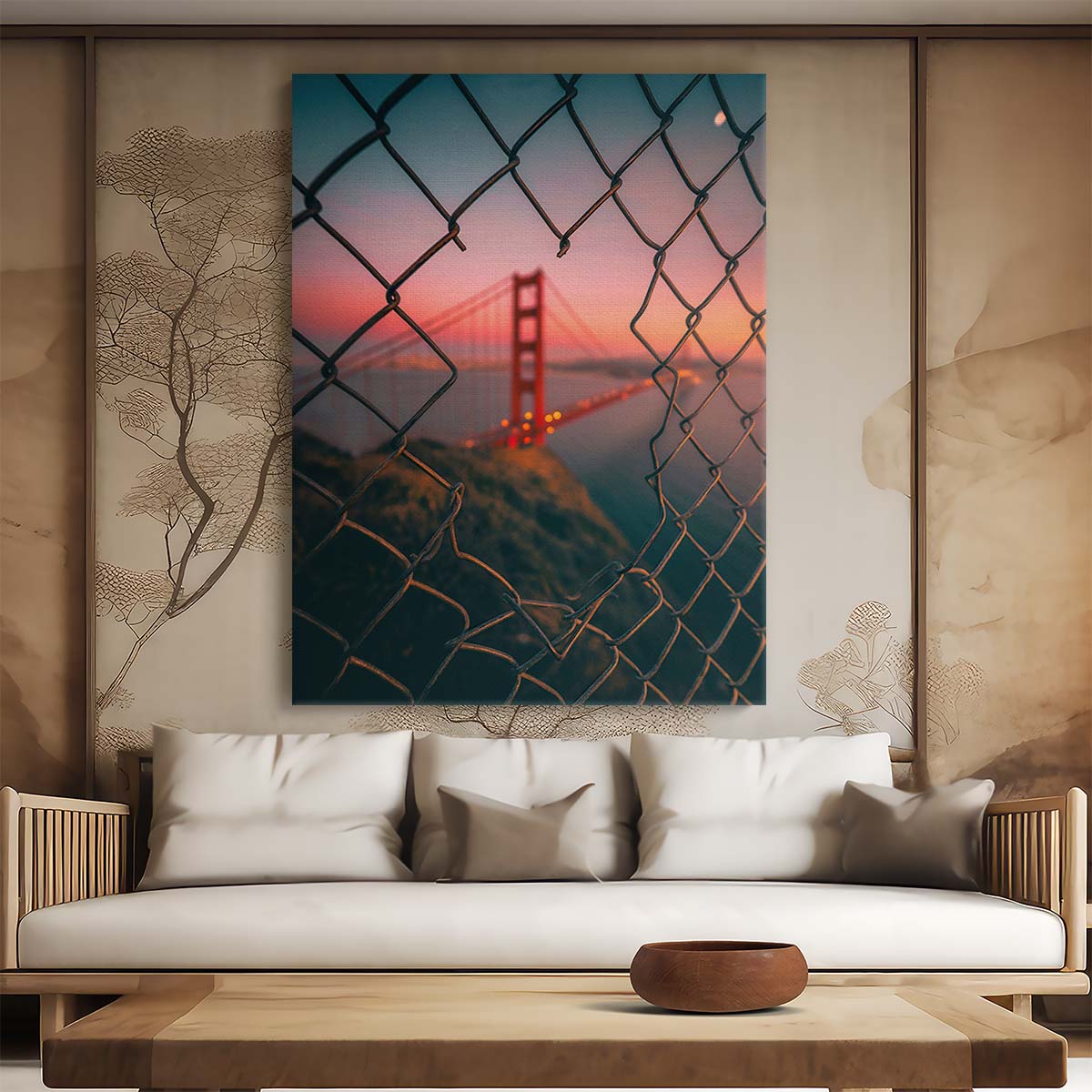 Iconic Golden Gate Bridge, San Francisco Sunset Photography Art by Luxuriance Designs, made in USA