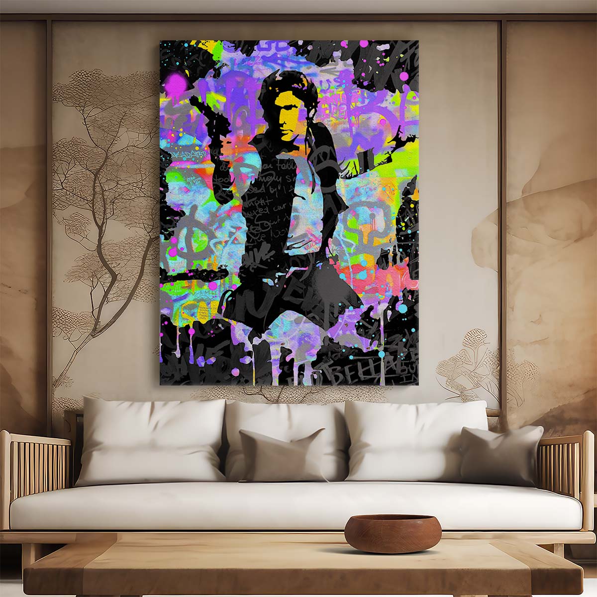 Han Solo Star Wars Graffiti Wall Art by Luxuriance Designs. Made in USA.