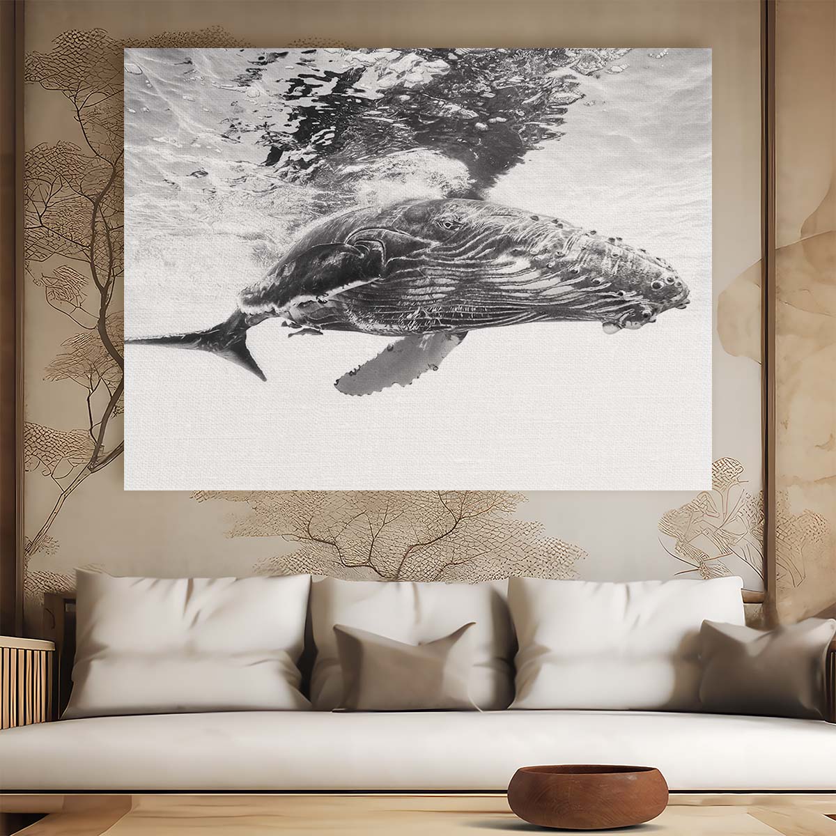 Humpback Whale Calf Ocean Wildlife Photography Wall Art