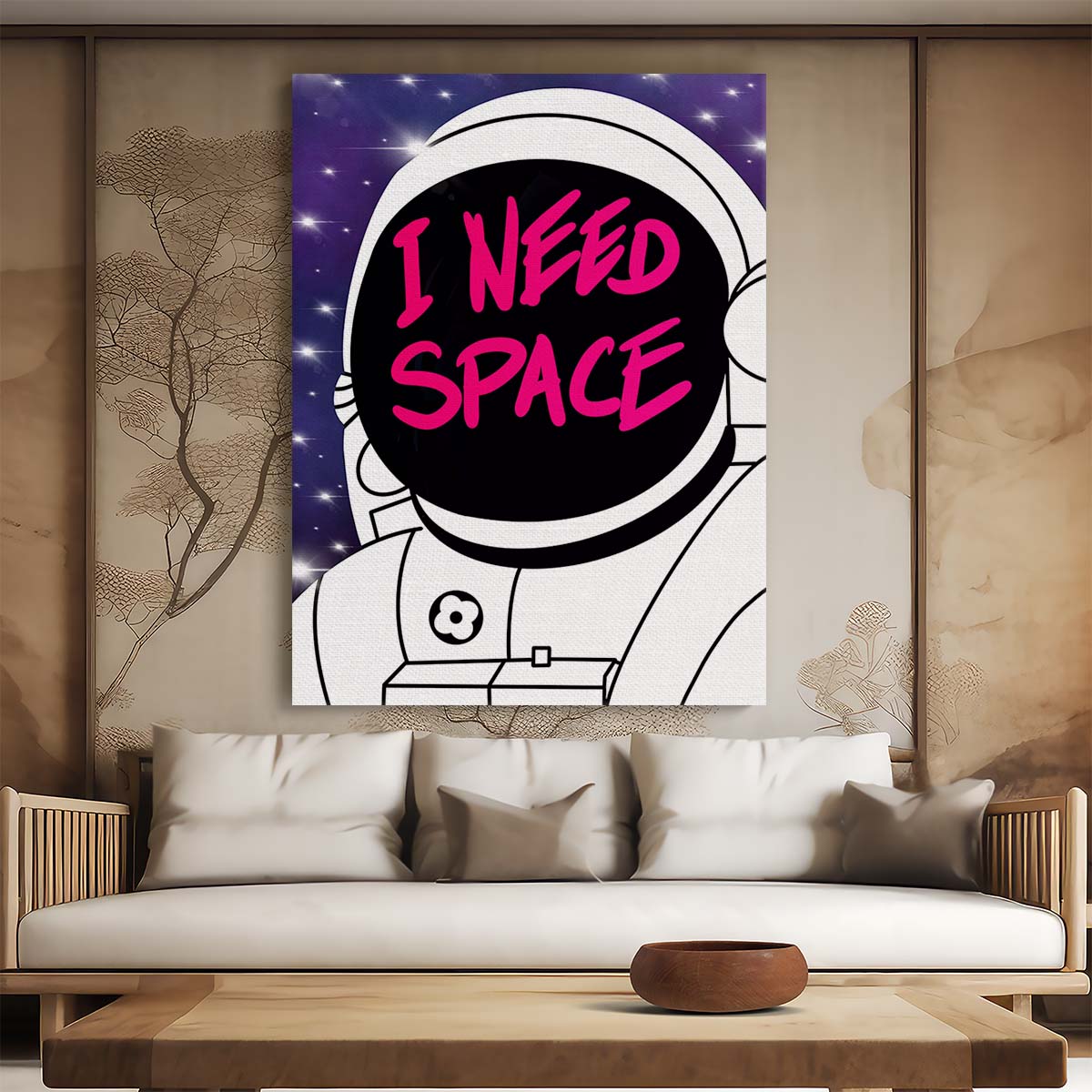 Inspirational Astronaut Space Typography Pop Art Illustration by Luxuriance Designs, made in USA