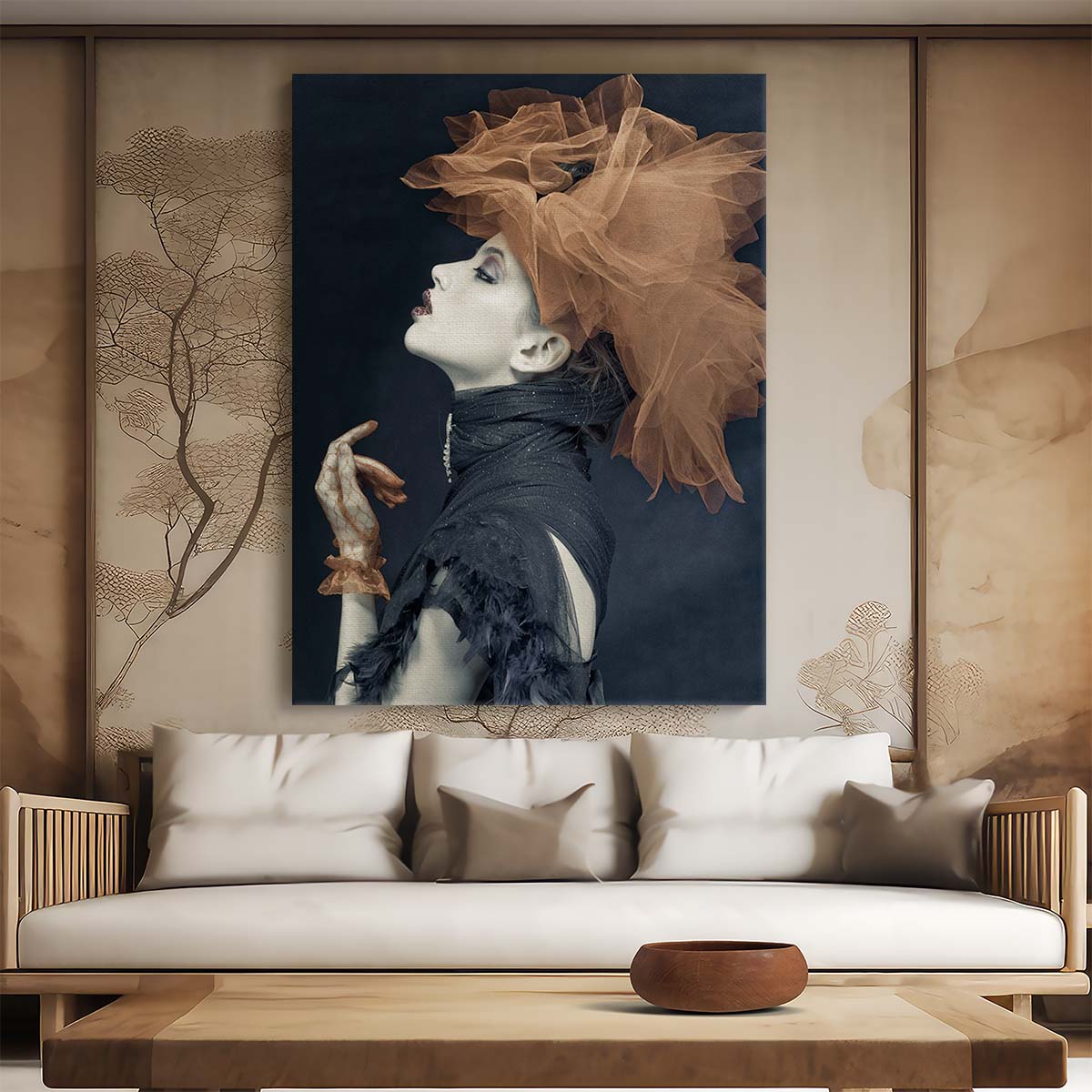 Fashion Model Woman Portrait Photography with Silk Accents by Luxuriance Designs, made in USA