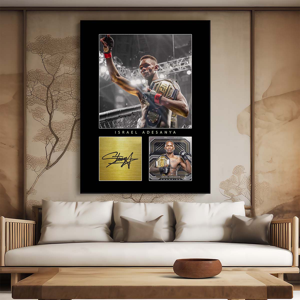 Israel Adesanya Signature MMA Wall Art by Luxuriance Designs. Made in USA.