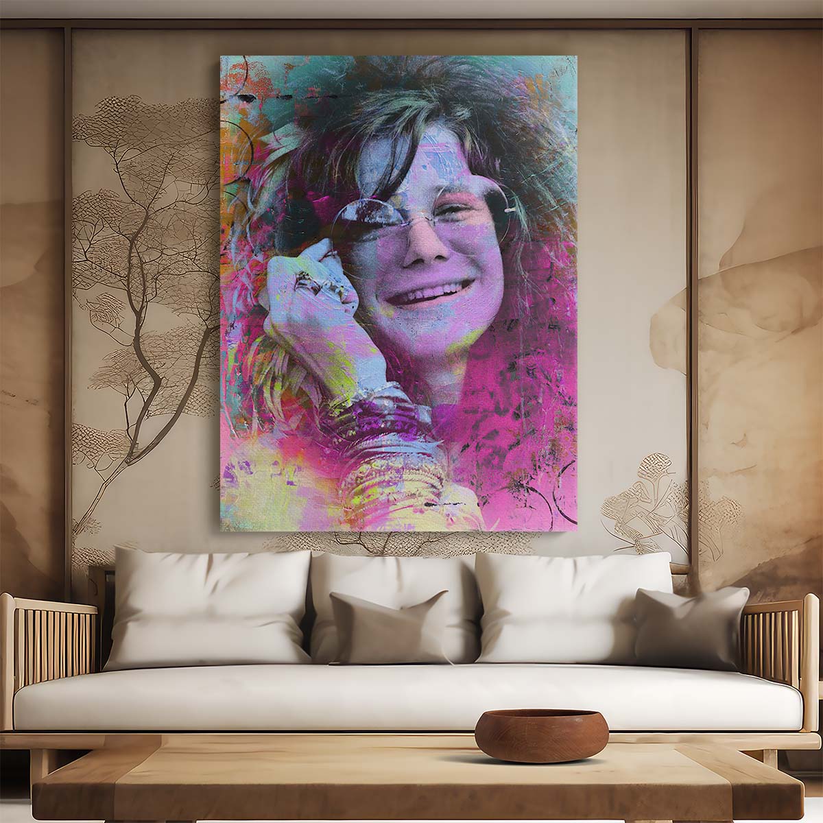 Janis Joplin Circles Graffiti Wall Art by Luxuriance Designs. Made in USA.